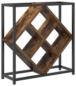 VidaXL Ραφιέρα Κρασιού Καπνιστή Δρυός 51x18x52,5 εκ. Κατασκευασμένο Ξύλο