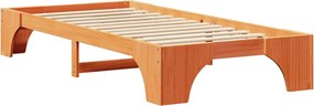 vidaXL Σκελετός Κρεβατιού Κερωτό καφέ 100 x 200 cm