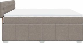 vidaXL Κρεβάτι Boxspring με Στρώμα Taupe 180x200 εκ. Υφασμάτινο