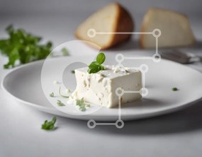 Σετ των 2 Intra Συλλεκτικό Ξύλινο Παζλ Plywood 4mm - Λευκό πιάτο με τυρί και μαϊντανό Σε Ξύλινο Κουτί - Διαστάσεις: 10x10 cm – 25 κομμάτια