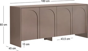 Μπουφές Aurelia Megapap χρώμα μόκα 180x45x80εκ.
