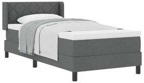 vidaXL Κρεβάτι box spring με στρώμα με στρώμα Σκούρο γκρι 100 x 200 cm