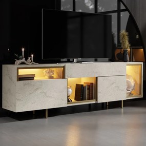 Έπιπλο Τηλεόρασης Τραβερτίνη / Χρυσό IFLES 180x32x55