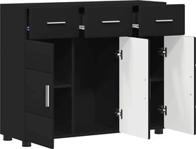 vidaXL Πλαϊνό γραφείο με ράφι FLORIN Μαύρο 88,5 x 30,5 x 73 εκ
