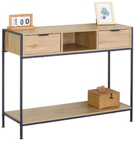 Κονσόλα ArteLibre WEXLEY Δρυς/Μαύρο Μοριοσανίδα/Μέταλλο 100x35x80cm