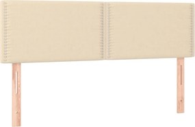 vidaXL Κρεβάτι Boxspring με Στρώμα Κρεμ 140x190 εκ. Υφασμάτινο