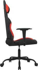 vidaXL Καρέκλα Gaming Μαύρο και κόκκινο Υφασμάτινη