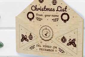 Σετ των 3 Intra απο ξύλο plywood 3mm-4mm πάχος Χριστουγεννιάτικη λίστα στο αποκοπής του Άγιου Βασίλη Δίασταση 2x3 cm INTRAFABR-108551818