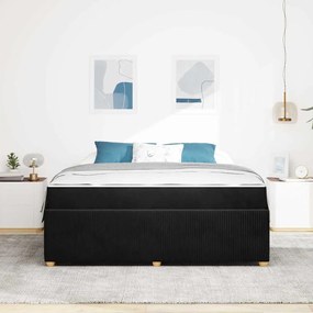 vidaXL Σκελετός κρεβατιού με στρώμα Μαύρο 180 x 200 cm Βελούδο