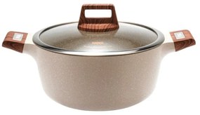Κατσαρόλα αντικολλητική με καπάκι 6.6L CA005-B28-Μπεζ DSP