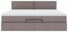 vidaXL Οθωμανικό κρεβάτι με στρώμα Taupe 180x200cm ύφασμα