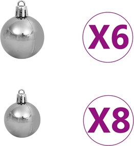 vidaXL Χριστουγεν. Δέντρο Προφωτισμένο Τεχνητό Μπάλες Λευκό 150εκ PVC