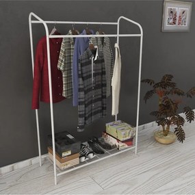 Stewehome μεταλλική διπλή κρεμάστρα ρούχων με βάση για μπουτίκ μεγάλη