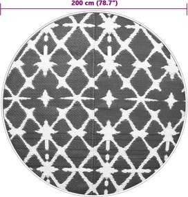 vidaXL Χαλί εξωτερικού χώρου ARAKIL Μπλε και λευκό Ø200 cm PP