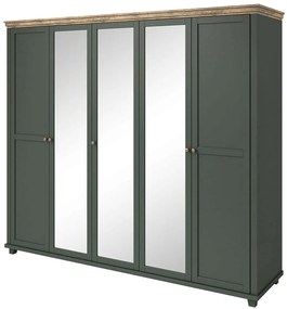 Ντουλάπα Πεντάφυλλη Capel 162283969 246x62x216cm Oak-Green Five Door