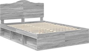 vidaXL Σκελετός Κρεβατιού Γκρι Sonoma 150 x 200 cm