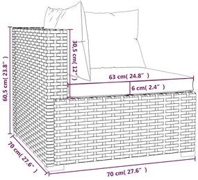 vidaXL Σαλόνι Κήπου 4 Τεμαχίων Καφέ από Συνθετικό Ρατάν με Μαξιλάρια