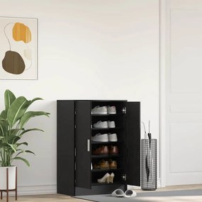 vidaXL Παπουτσοθήκη Μαύρη βελανιδιά 60x35x92 εκ. Επεξεργασμένο Ξύλο