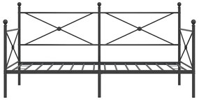 vidaXL Κρεβάτι ημέρας χωρίς στρώμα Μαύρο 100x200 cm Ατσάλι