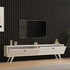 Έπιπλο τηλεόρασης Jate pakoworld σε λευκή απόχρωση 160x25x40εκ (1 τεμάχια)