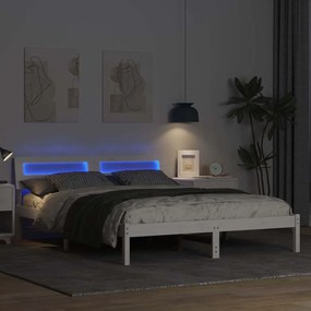 vidaXL Σκελετός Κρεβατιού Λευκό 160 x 200 cm Μασίφ ξύλο πεύκου