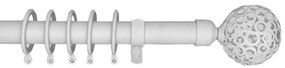 Κουρτινόξυλο Φ19mm Μονό Επεκτεινόμενο 140-240cm Με Άκρα Grace Lilie White Mat 599179