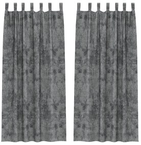 vidaXL κουρτίνες  2 τεμάχια με θηλιές γκρι 225x140 εκ.
