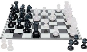 Διακοσμητικό Επιτραπέζιο Chess Λευκό/Μαύρο 60x60x13 εκ. - Ασημί