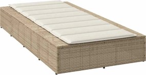 vidaXL Ξαπλώστρα με αιωρούμενο μαξιλάρι Μπεζ Poly Rattan
