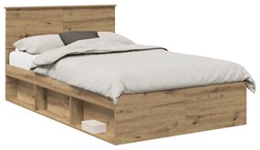 vidaXL Σκελετός Κρεβατιού Καρυδιά Χειροποίητης Εργασίας 120 x 190 cm