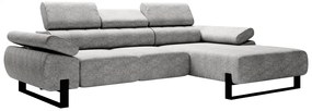 Γωνιακός καναπές VERICA mini, με ηλεκτρικά επεκτεινόμενα κάθισματα, γκρί βελουτέ 293x96x176cm-Δεξιά γωνία-BOG2744