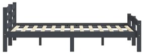 vidaXL Πλαίσιο Κρεβατιού Σκούρο Γκρι 200 x 200 εκ. Μασίφ Ξύλο Πεύκου
