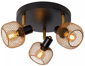 Φωτιστικό Οροφής Lucide 77978-13-02 MAREN Χρυσό Χρώμα (Gold Coloured)|Μαύρο Ματ (Black Mat)