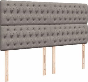 vidaXL Κρεβάτι Boxspring με Στρώμα Taupe 180x200 εκ. Υφασμάτινο
