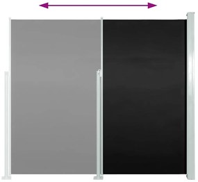 vidaXL Σκίαστρο Πλαϊνό Συρόμενο Μαύρο 140 x 300 εκ.