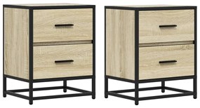 vidaXL Κομοδίνα 2 τεμ. Sonoma Δρυς 40x31x50 εκ. από Επεξεργασμένο Ξύλο