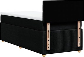 vidaXL Κρεβάτι Boxspring με Στρώμα Μαύρο 80 x 200 εκ. Υφασμάτινο