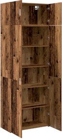 vidaXL Ντουλάπι αποθήκευσης 2 pcs Παλιό ξύλο 80 x 42,5 x 225 εκ