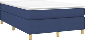 vidaXL Κρεβάτι Boxspring με Στρώμα Μπλε 120x190 εκ. Υφασμάτινο