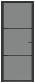 Εσωτερική Πόρτα 83x201,5 εκ. Μαύρη ESG Γυαλί και Αλουμίνιο - Μαύρο
