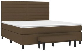 VidaXL Κρεβάτι Boxspring με Στρώμα Σκούρο Καφέ 180x200 εκ Υφασμάτινο