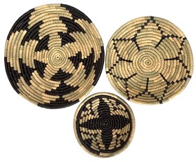 JABBAR DECO ΤΟΙΧΟΥ SEAGRASS ΦΥΣΙΚΟ ΜΑΥΡΟ 56x56xH9cm - 028742