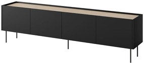 Συρταριέρα DESIN Τετράθυρη, με 2 εσωτερικά συρτάρια, μαύρο ματ 220x85x40cm-BOG1939