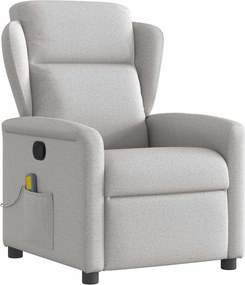 vidaXL καρέκλα ανάκλισης μασάζ Cloud Grey Fabric