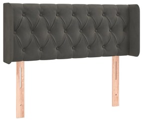 Κεφαλάρι με Πτερύγια Σκούρο Γκρι 103x16x78/88 εκ. Βελούδινο 3119147