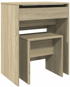 vidaXL Μπουντουάρ με Καθρέφτη Sonoma Δρυς 60x40x113,5 εκ.