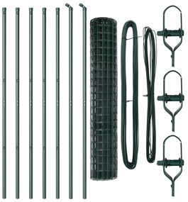 vidaXL Euro Fence με 7 Πόλους 1.5x10 μ Γαλβανισμένος Χάλυβας Πράσινος