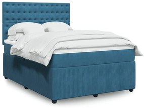 ΚΡΕΒΑΤΙ BOXSPRING ΜΕ ΣΤΡΩΜΑ ΜΠΛΕ 140X190 ΕΚ. ΒΕΛΟΥΔΙΝΟ 3294650