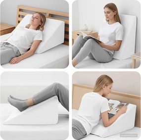 vidaXL Μαξιλάρι Ποδιών 60 x 50 x 30 εκ. Μαλακό Αφρός Μνήμης Λευκό