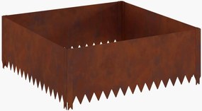 vidaXL Περίγραμμα γκαζόν 4 τμχ. 100 x 100 x 35 cm Ατσάλι Σκ rusty